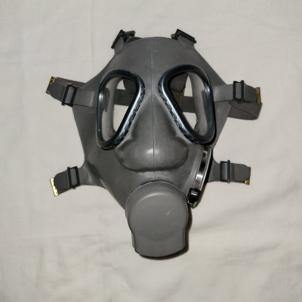 Costume Gas Mask - EUC - Soft Plastic - Grey - Adult size